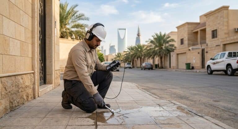 كشف تسربات المياه حي الحمراء بالرياض - خدمات فحص وإصلاح تسربات المياه بدون تكسير