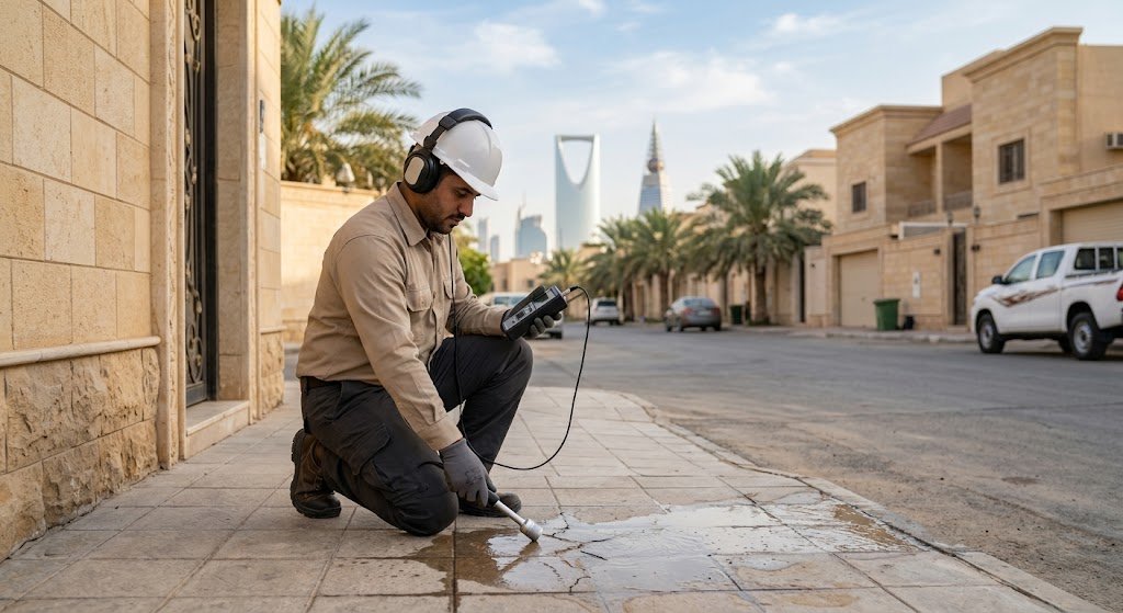 كشف تسربات المياه حي الحمراء بالرياض - خدمات فحص وإصلاح تسربات المياه بدون تكسير