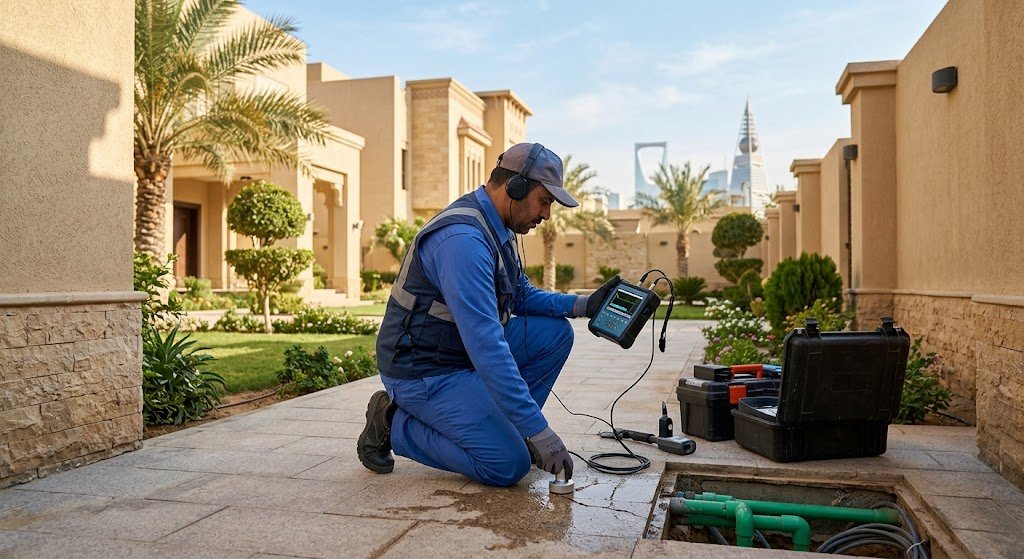 فحص ومعالجة المشاكل عبر خدمة كشف تسربات المياه حي النهضة بالرياض