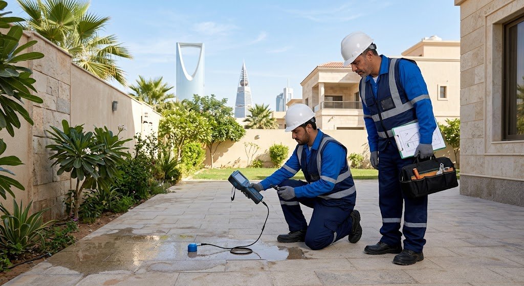 أحدث الأجهزة التقنية المستخدمة في مهام كشف تسربات المياه حي النسيم بالرياض لحل المشاكل بدقة وبدون تكسير